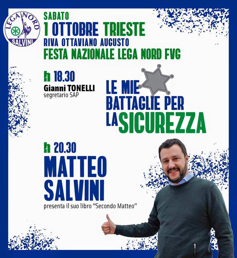 Festa Lega Nord Trieste con Fedrica e Salvini